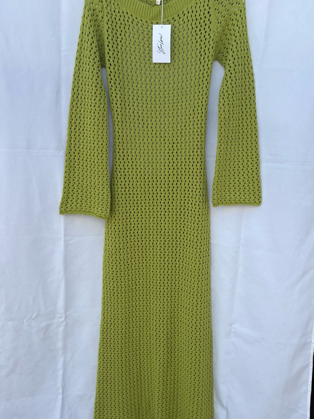 Long Sleeve Olive Green Knit Maxi Dress